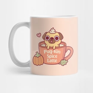 Cute Pug Pugkin Pumpkin Spice Latte Funny Mug